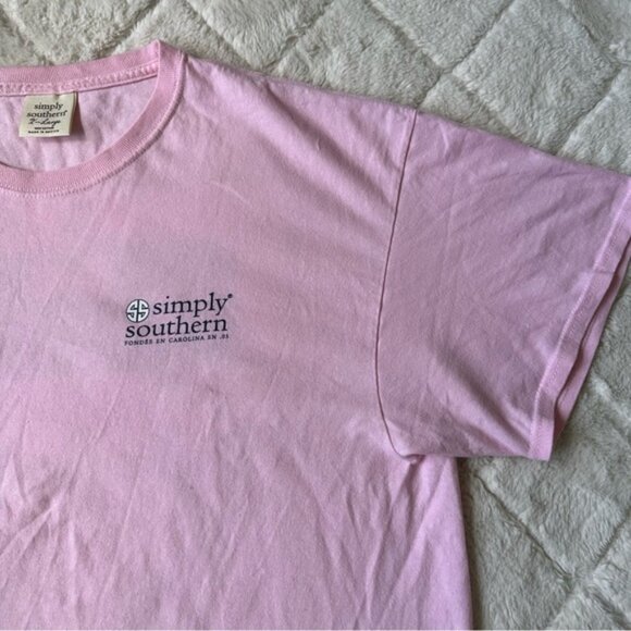 Simply Southern | "Mingo Patch" Pink Short Sleeve Graphic Tee | Size Extra Large - Picture 4 of 12